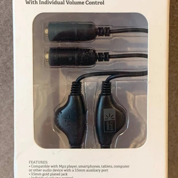 CASE LOGIC 3.5mm Stereo Headset Audio Splitter with Separate Volume Control univ - Picture 3 of 7